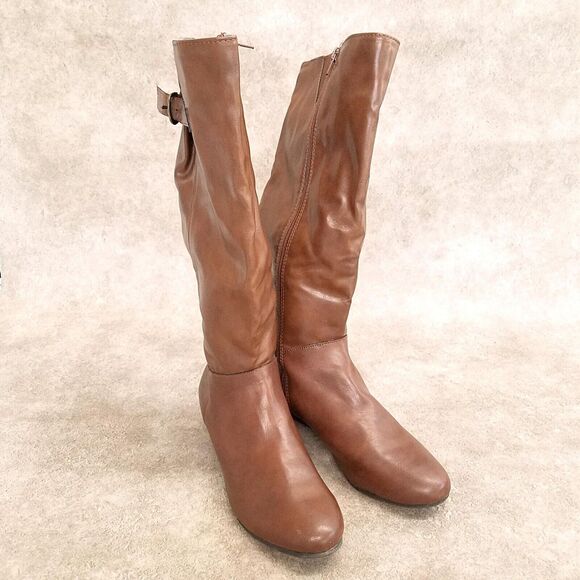 Style & Co. Womens Rainne Size 9 Tan Low Wedge Knee High Riding Boots - Picture 12 of 12